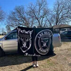 Raiders “Jordan” handmade blanket/ decor Las Vegas